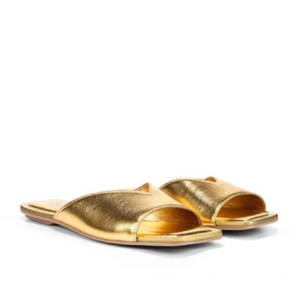 27 EDIT NATURALIZER Zelda Faux Leather Slide Sandal In Deep Gold - Picture 7 of 7